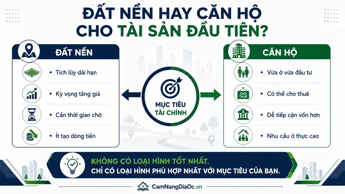 Lựa chọn đất nền hay căn hộ cho người mua bất động sản lần đầu